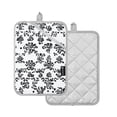 thumbnail image 2 of Irregular Pattern Black and White Print Oven Mitts Pot Holders 2 pcs Heat Resistant for Kitchen Baking Grilling, 2 of 7