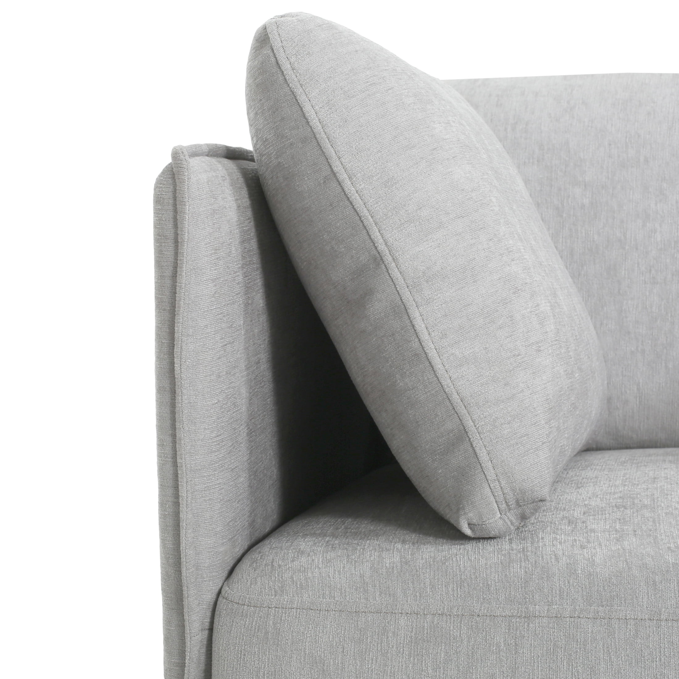 Noble House Cozy Seating Lounge Chair Vintage Chair with Steel Leg for Living Room, Light Grey