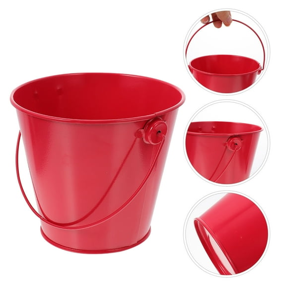 Niceauty Portable Ice Bucket Ice Container Bucket Iron 1Pc Red