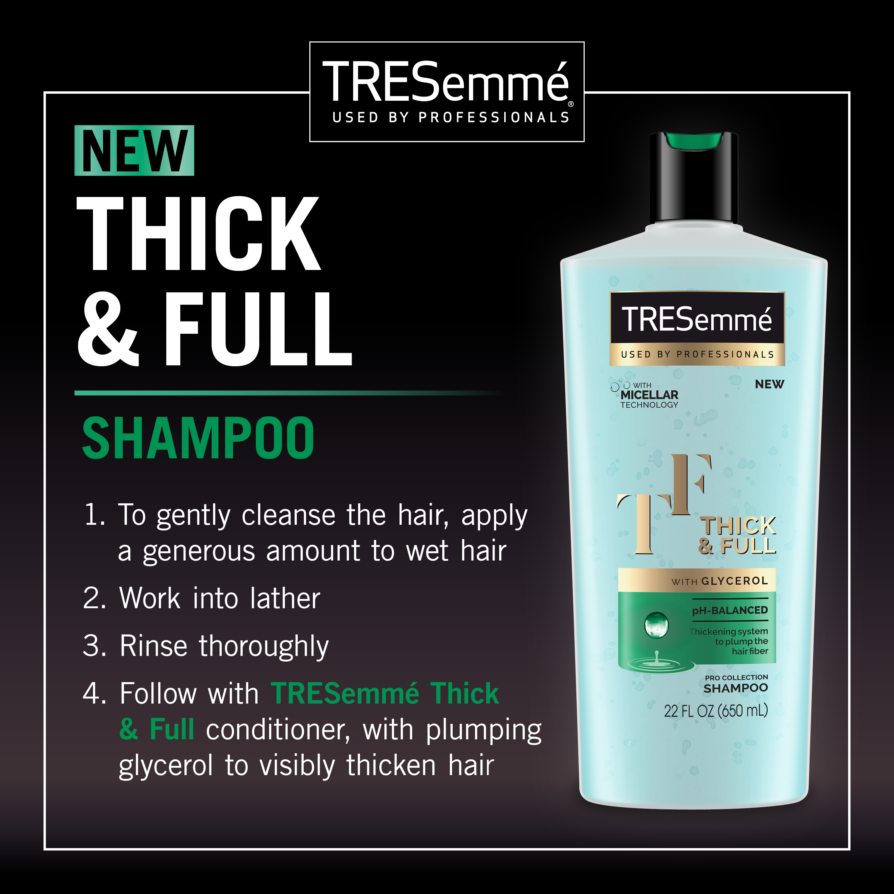 Tresemme Pro Collection Shampoo Thick and Full, 22 oz - image 4 of 9