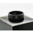 thumbnail image 2 of Mens Black Tungsten Carbide Wedding Band with 0.07ctw Black Diamond - Brushed Comfort Fit Tungsten Anniversary Ring -#658BDs8.5, 2 of 4