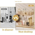 thumbnail image 3 of VeluraHome 2 Tier Makeup Organizer for Storage，Bathroom Counter Organizer Countertop Storage，Amber Gold，1 Pack, 3 of 7