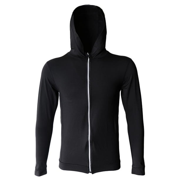Sudadera con capucha deportiva con cremallera y entrenamiento para correr elastica transpirable para hombre de secado rapido XXXL Macarena Traje de respiracion para hombre Walmart en linea