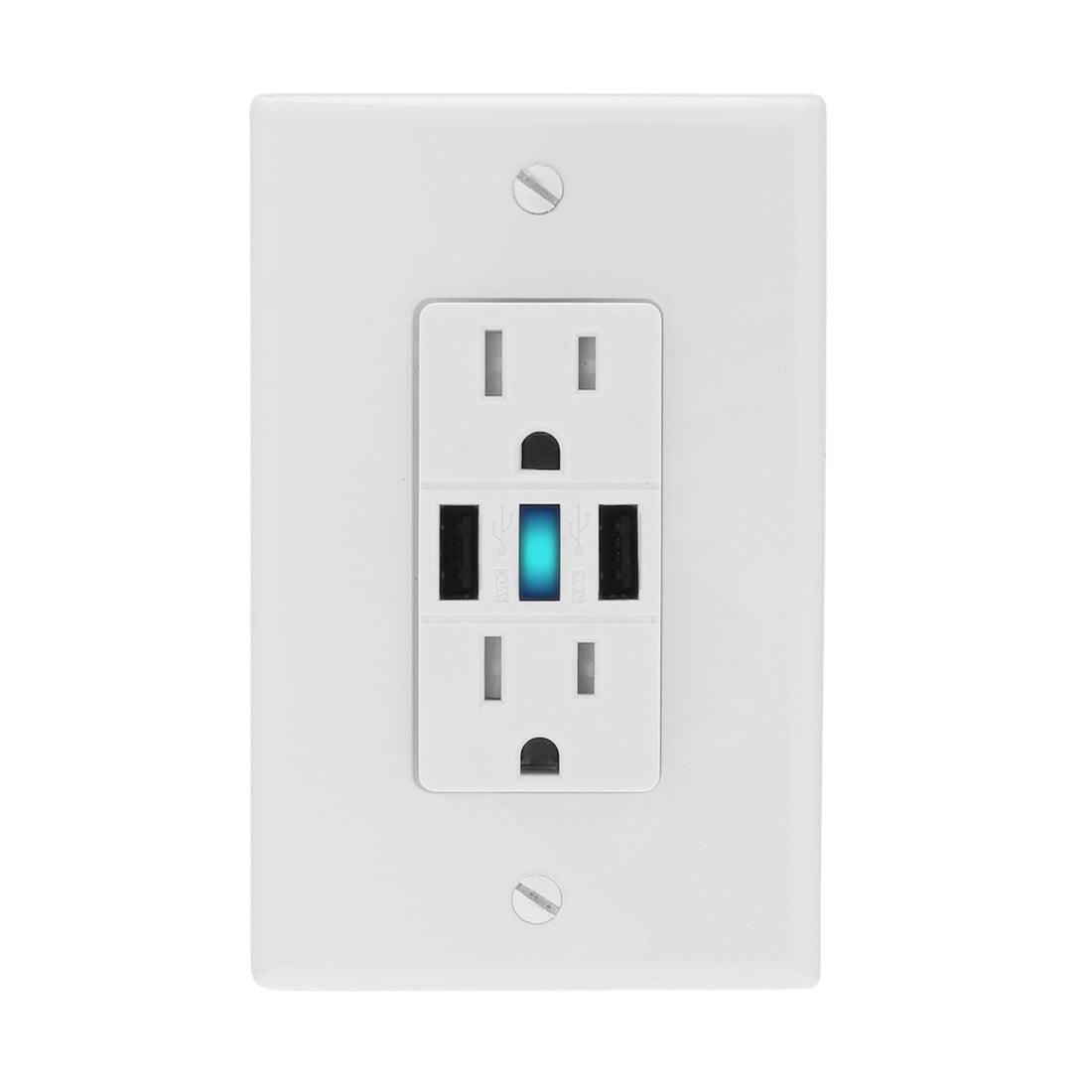 C2G Dual USB Charger with Single 15A Duplex Outlet and Decorator Wall Plate Light Almond 12832 Cables To Go 