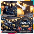 thumbnail image 4 of Gold Glitter Graduation Banner Navy Blue Grad Display White Balloons Graduation Cap Congrats Backdrop for Graduation Party College Grad High School Graduation, 4 of 9