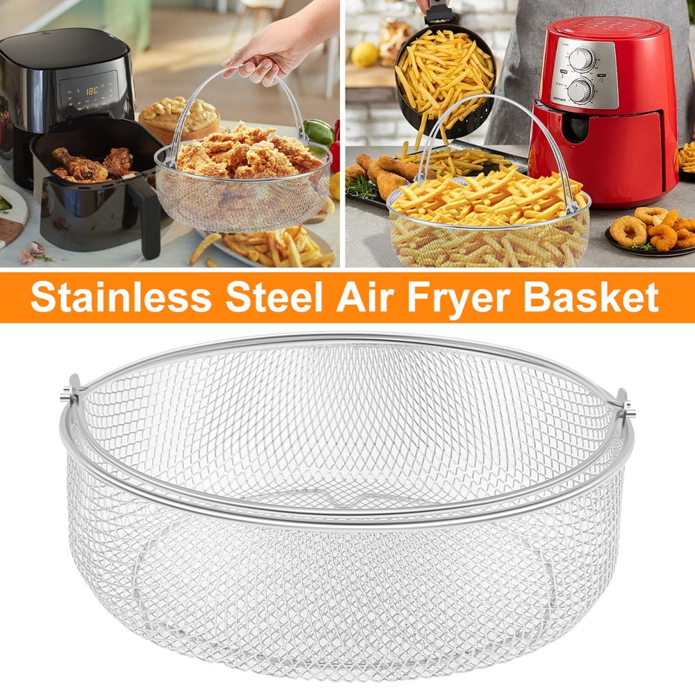 Air Fryer Basket Steamer Basket 8.26 inch Stainless Steel Mesh Basket with Handle for Air Fryer Accessory Instant Pot Oven Steamer Walmart