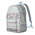 thumbnail image 2 of Unisex Print Bohemian Backpack, Boho Zipper Bag with Front Pocket, Lightweight Rucksack for School University Work Commute, Great Gift Idea, 2 of 5