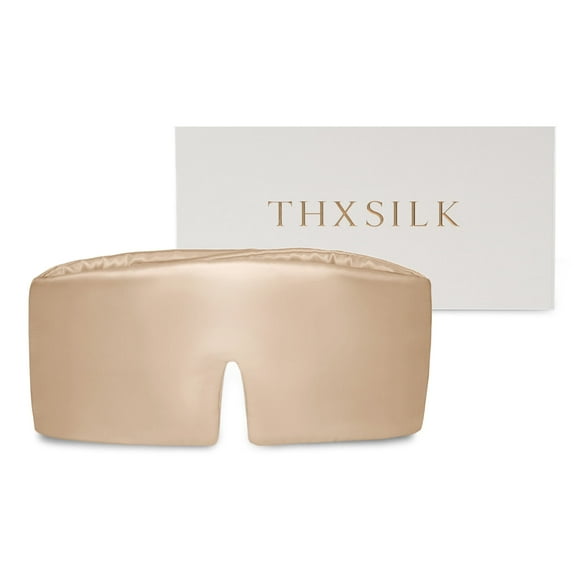 THXSILK Mulberry Silk Sleep Mask, Pure Mulberry Silk Eye Mask, Adjustable Headband, Full Size Large Sleep Mask & Blindfold for Total Blackout, All Night Sleep, Travel & Nap, 4.72''x27.56''