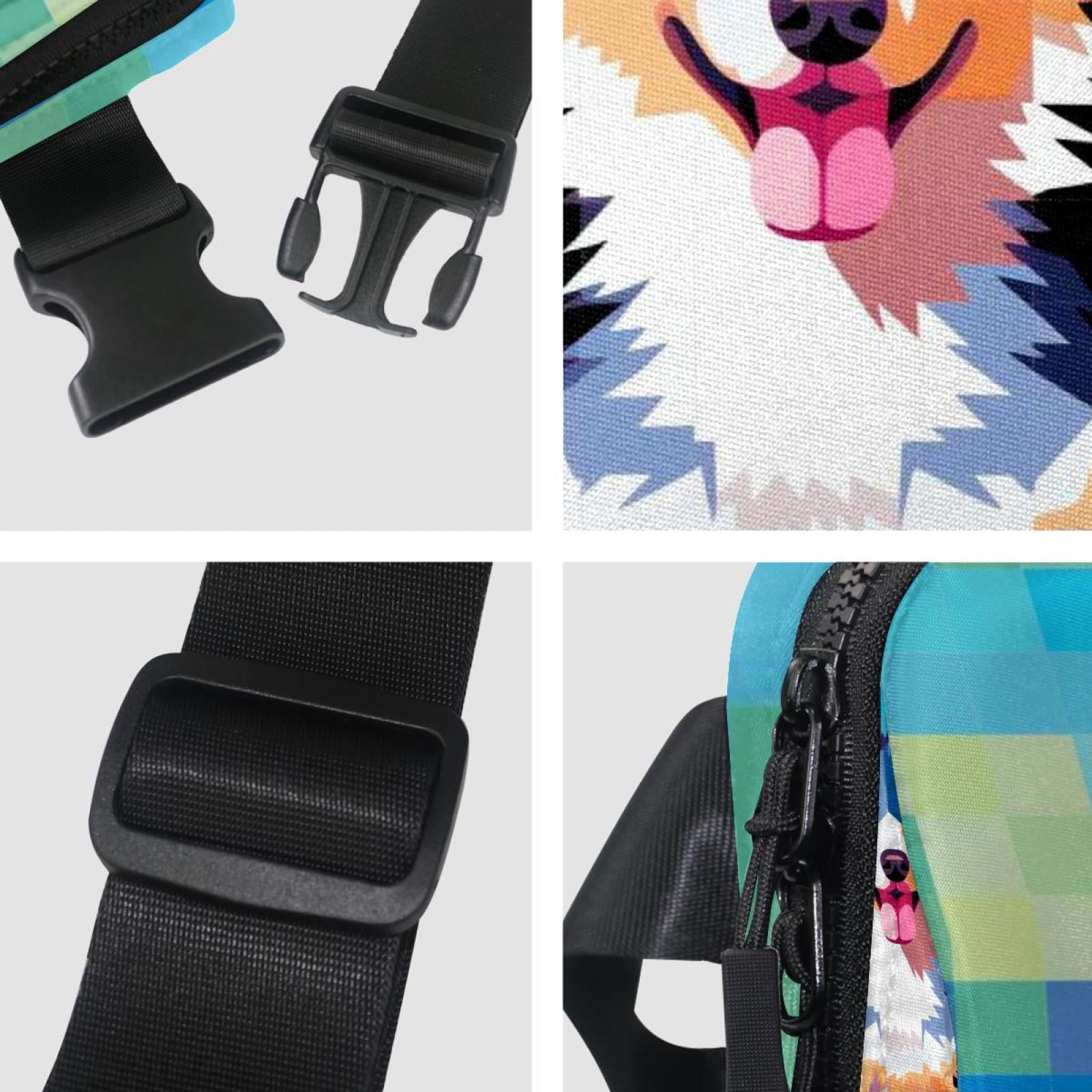 Pixel dog Crossbody Bag Running Belt Belt Bag Lightweight Adjustable with Extension Strap Unisex