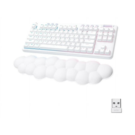 UPC: 0097855171481 | Logitech G G715 Wireless Gaming Keyboard  Linear Switches (GX Red) and Keyboard Palm Rest  White Mist – Keyboard – tenkeyless – backlit – Bluetooth  2.4 GHz – key switch: GX Red Linear