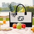 thumbnail image 4 of GFDYREE Personalized Initial Canvas Beach Bag, Monogrammed Gift Tote Bag for Women, 4 of 6