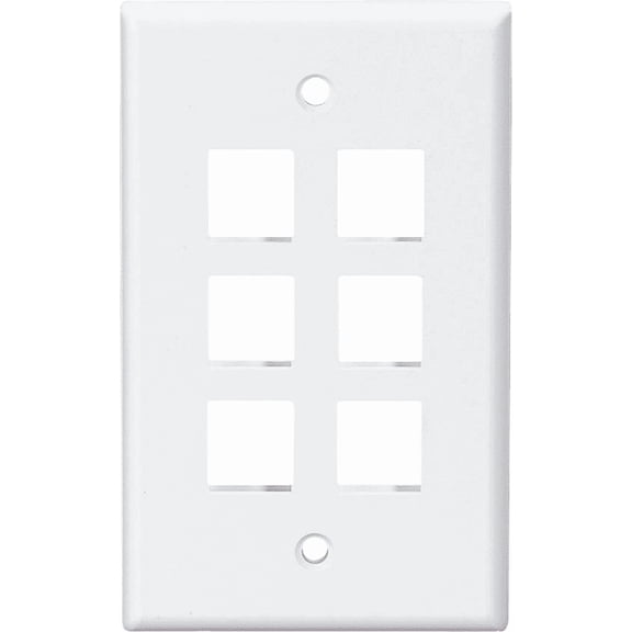 Leviton LV410806WP Wallplate in White — UL Listed for US Residential Electrical Code Compliance, Drop-in NEC-Standard Wiring