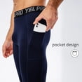 thumbnail image 5 of Men Compression Pants Autumn Winter Sports Fitness Running Pants Basketball Workout Tights Gym Training Leggings With Pocket GRAY S, 5 of 6