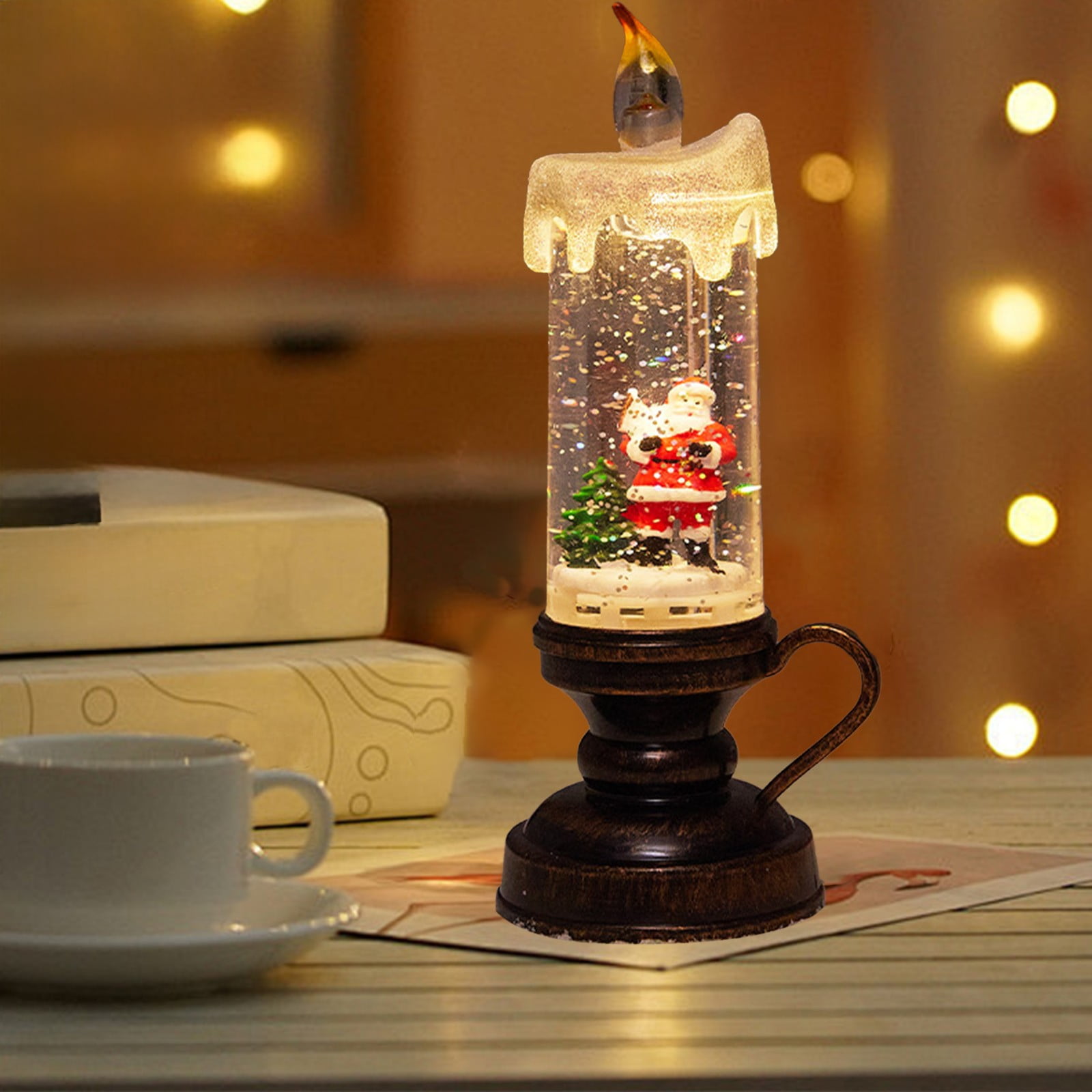 Nilvkv Christmas Lights, 2PC Christmas Snowman Lamp Snow Lantern Candle Snow Candles Flameless Oil Lamp Night Light(110ml), Christmas Decorations