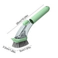 thumbnail image 3 of Tyidzon Dish Brush with Soap Dispenser, Kitchen Dishwand Brushes with Handle Non-slip Cleaning Scrub Brush for Kitchen Sink Pots Pans, Green 10", 3 of 4