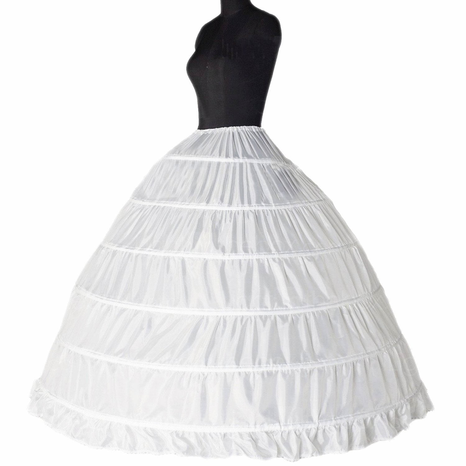 White 2-hoop Crinoline Bridal Wedding Trail Gown Slip Prom Underskirt Petticoat