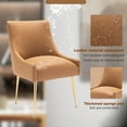 thumbnail image 5 of SEYNAR Modern Glam PU Leather Dining Chair or Vanity Chair Set of 2 with Rear Handle(Brown), 5 of 6