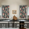 thumbnail image 2 of Mushroom (26) Kitchen Curtains - Vintage Tier Curtains for Bathroom Living RV Rod Pocket Window Drapes 36 Inch 2 Panels Set 27.5"x39" Window Treatment Tiers, 2 of 4