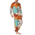 thumbnail image 2 of Balery Fall Maple Leaves Pijama para Hombre de Dos Piezas con Manga Larga, Conjunto de Dormir y Descanso Suave con Bolsillos-Small, 2 of 7