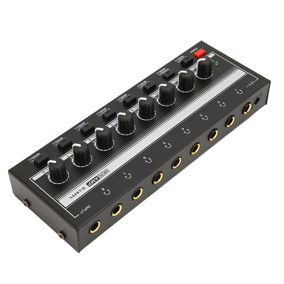 Headphone , Professional 8 Channel Mono Stereo Headphone Portable Mini Earphone Splitter High Power Low Noise Audio for Studio and Stage