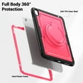 thumbnail image 2 of for iPad (A16) 11th Gen 2025 Case, Shockproof Rugged Protective Case with 360°/180° Rotating Handle Grip Stand & Adjustable Shoulder Strap & Pencil Holder for iPad 10th Gen 10.9" 2022 - Rose, 2 of 8
