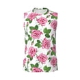 thumbnail image 6 of Lsque Rose Flowers Print Men's Cotton Blend Sleeveless Muscle Shirts (S-3XL)- Moisture Wicking, Odor Protection, UPF 30+,XX-Large, 6 of 8