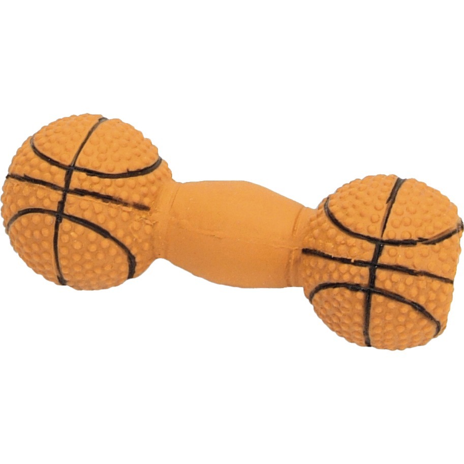 Rascals 4" Latex Basketball Dumbbell Dog Toy