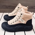 thumbnail image 6 of Xiaoxatg Women's Casual Shoes Winter Velvet Versatile Thick Sole White Shoes for Stylish Comfort 6.5 Beige, 6 of 9