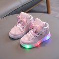 thumbnail image 4 of Spazoro Little Girls Athletic Sneakers, Breathable Soft Sole Lightweight Luminous Casual Runnning Shoes for Toddler/Little Kids/Big Kids Pink Size 24, 4 of 9