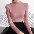 thumbnail image 6 of Xaqiouau Mock Neck Sweater for Women Ribbed Knit Long Sleeve Slim Fit Pullover Soft Stretch Lightweight Casual Fall Winter Sweater Top, 6 of 6