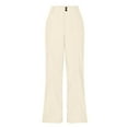 thumbnail image 5 of Dpytoraw Wide Leg Corduroy Pants For Women Casual Work Pants Straight Leg Elastic Waist Solid Color Harem Pants With Pockets Stretch Twill Straight Leg Casual Pants Beige L, 5 of 5
