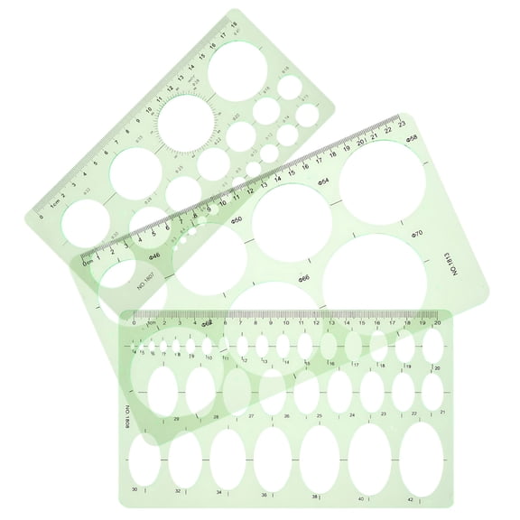 CCOCC 3 Pcs Circle Template Stencil Metric Ellipse Student Circle Stencil