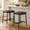 Brown square-round bar stool (without backrest), variant on 26" Counter Height Backless Bar Stools, Set of 2 - Upholstered Square Seat - Metal Frame with Footrest, Modern Kitchen Island Style - - Brown square-round bar stool (without backrest), 2pcs per set