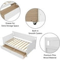 thumbnail image 6 of UHOMEPRO Daybed with Storage Drawers,Twin Bed Frame with Storage, Solid Wood Twin Bed Frame Sofa Bed for Living Room Guest Room Bedroom Furniture, No Box Spring Needed, White, 6 of 16