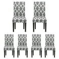 thumbnail image 7 of Polyester Stretch Dining Room Chair Covers Washable Seat Slipcovers Elegant Printed Home Wedding Banquet Décor - 6 Pieces, 7 of 7
