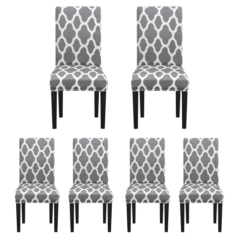 1/4/6Pcs Polyester Stretch Dining Room Chair Covers Washable Seat