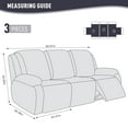 thumbnail image 5 of Timeles Recliner Covers, Stretch Reclining Chair Covers, Recliner Sofa Slipcovers Stripe Jacquard Recliner Couch Covers Furniture Protector Covers for Pet Kid (3 Seater, Gray), 5 of 7