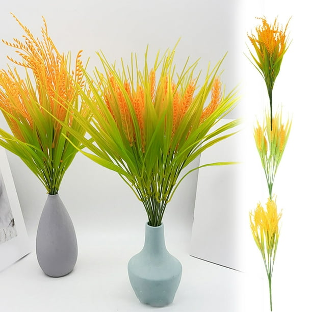 Xihbxyly Espigas de Trigo Artificiales, Ramo Decorativo Realista, Material Plástico Natural, Elegante Decoración para El Hogar, Múltiples Estilos para Arte Mural, Coronas y Guirnaldas, Juego de 5 Pie
