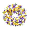 thumbnail image 2 of Herrnalise Tulip Wreath 11.8 Inches for Front Door Silk Artificial Spring Summer All Year Around Blooming Outdoor Indoor Wall Or Window Decoration - Purple, 2 of 9
