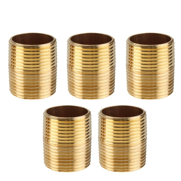 LTWFITTING Brass Pipe Close Nipples Fitting 1" Male NPT(Pack of 5)