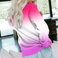 thumbnail image 4 of Idoravan Womens Long Sleeve Casual Tops Gradient Printed Round Neck Blouse Pullover, 4 of 5