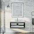thumbnail image 3 of Totti Wave 36" Gray Modern Bathroom Vanity w/ Super White Man-Made Stone Top & Sink, 3 of 7