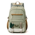thumbnail image 1 of Trendy College-Style Large-Capacity Nylon Backpack with Adjustable Straps, Multiple Pockets (Front, Side, Main, Rear) for School & Travel - Lightweight, Wear-Resistant, 47x29x21CM - Includes Green, 1 of 6