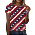 thumbnail image 5 of Odbmxy Short Sleeve Women's T Shirts Summer Independence Womens Shirts Pullover Holiday Loose Casual Stars Tops, 5 of 5