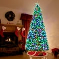 thumbnail image 4 of LAZY BUDDY 8ft Fiber Optic Christmas Tree with 320 Multicolored LED Lights, Pre-Lit Artificial Christmas Tree with Top Star & Foldable Metal Base, 4 of 9