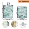 thumbnail image 3 of 4 Pack Mint Green Marble Qtip Holder Dispenser Clear Plastic Storage Apothecary Jars for Cotton Swabs Balls Pads Floss, 3 of 7