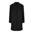 thumbnail image 5 of Women's Long Coats Single Breasted Pea Coat Winter Casual Blazer Jacket Trench Coat Black XL, 5 of 9