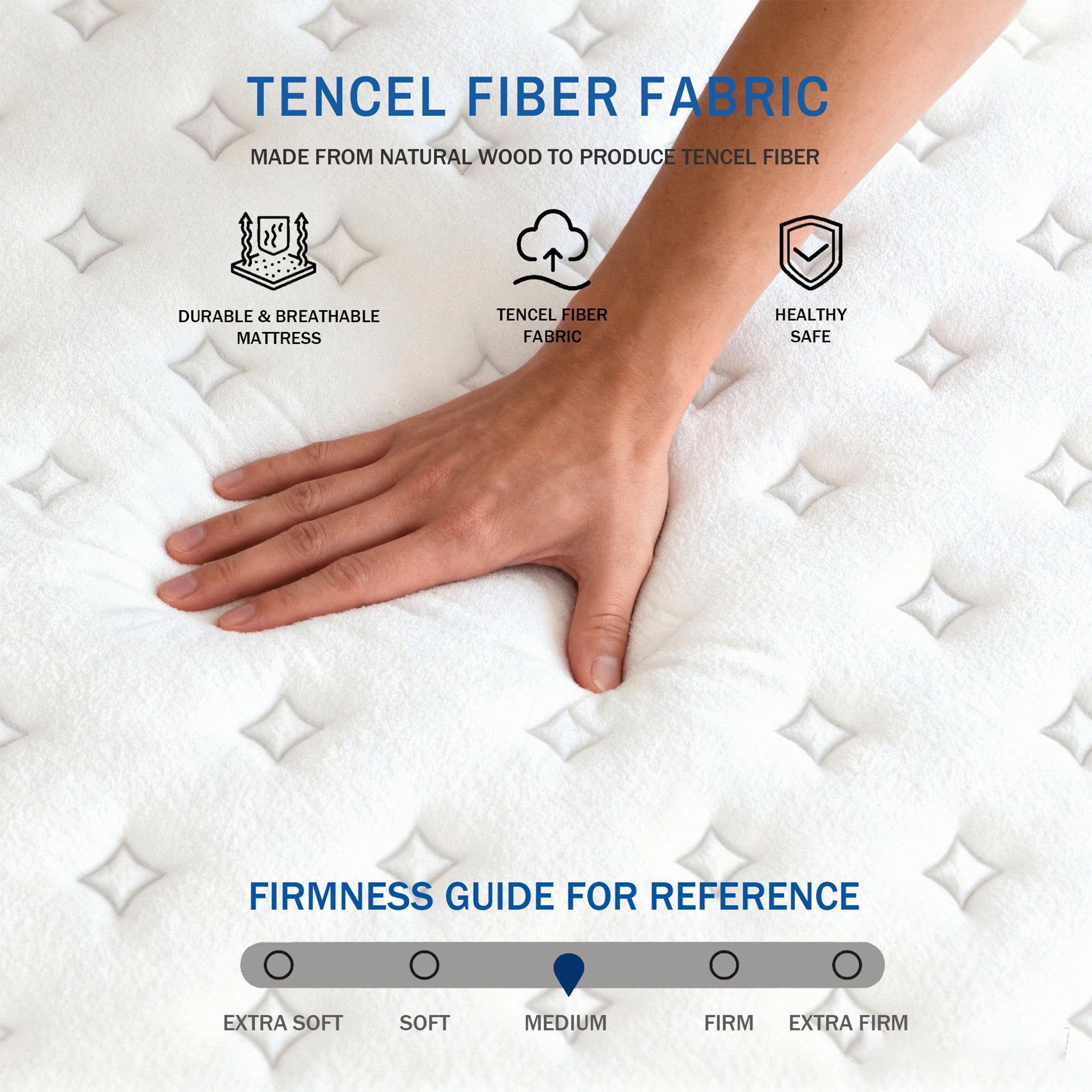 SILENCE MANGO 12 inch Full Sized Hybrid Mattress With Individually Wrapped Pocket Springs Medium Firm Support in a Box High Density Foam for Adult CertiPUR-US