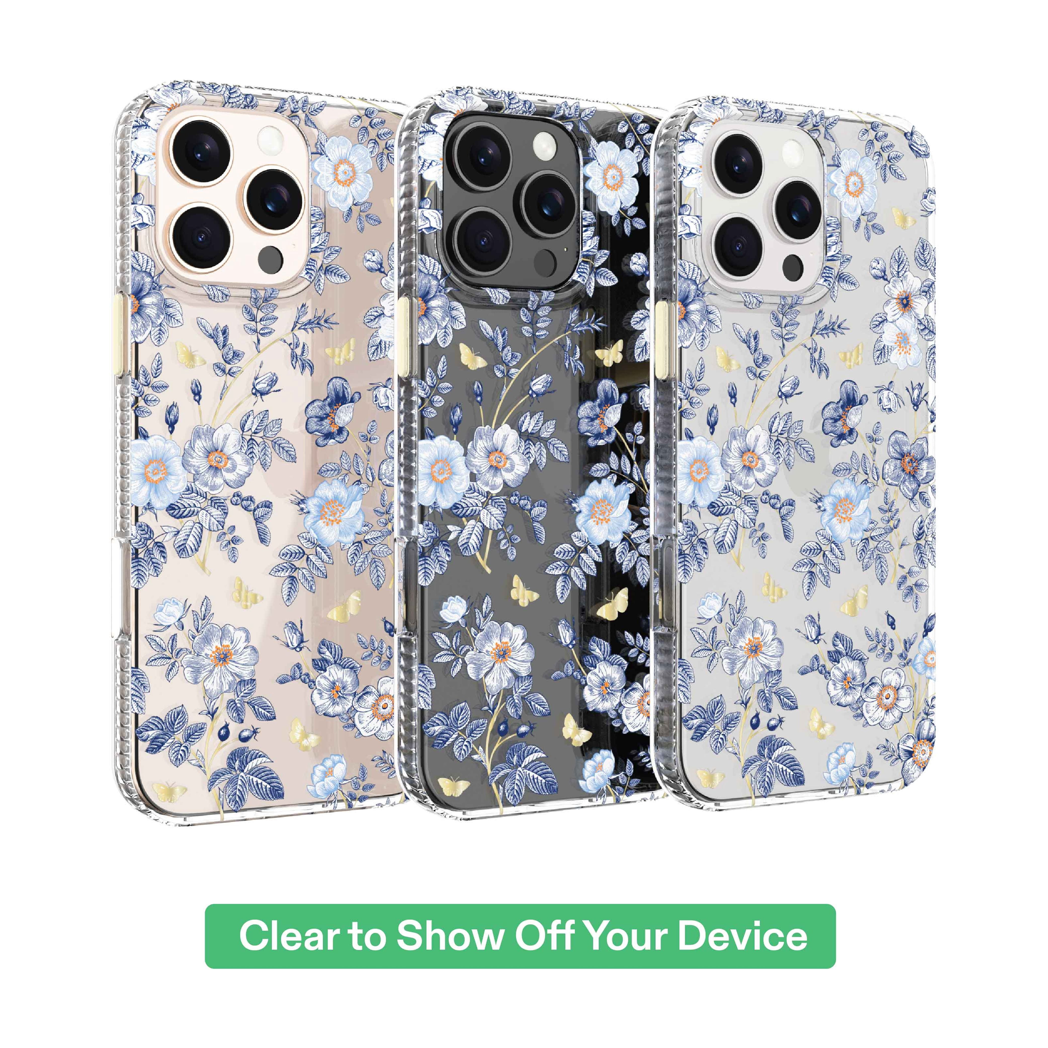 onn Blue Toile Phone Case for iPhone 16 Pro Max