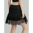 thumbnail image 4 of Women's Lace Half Slip Skirt Low Rise Pleated Ruffle LaceTrim Mini Skirt Layered Flowy Underskirt, 4 of 8